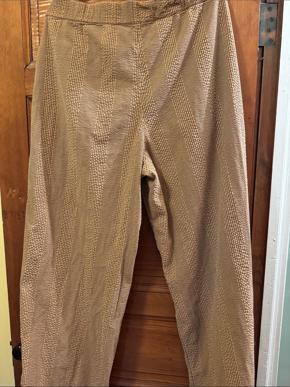 Free People Taupe Striped Wide-Leg Seersucker Pants - Picture 4 of 5